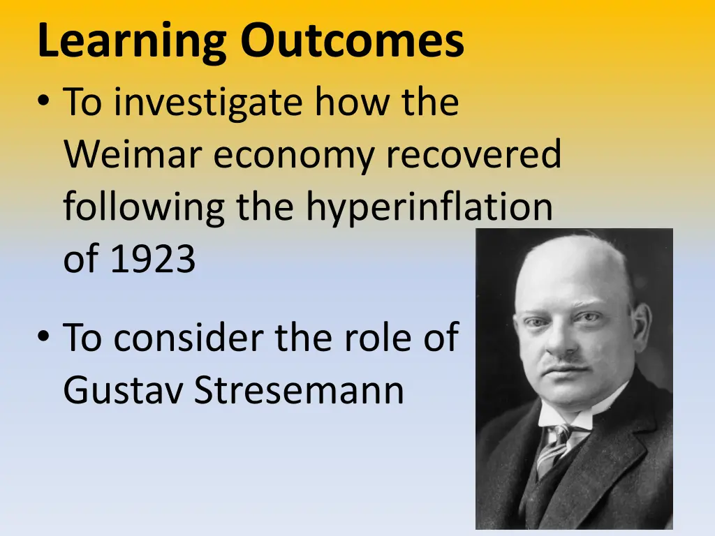 learning outcomes to investigate how the weimar