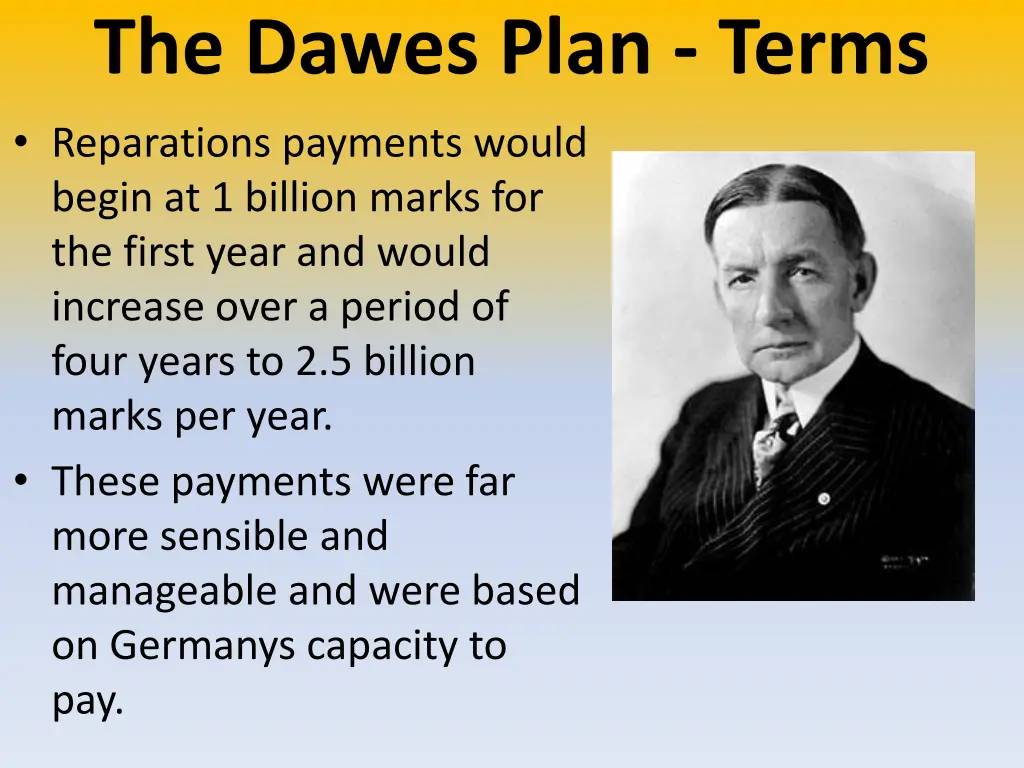 the dawes plan terms reparations payments would