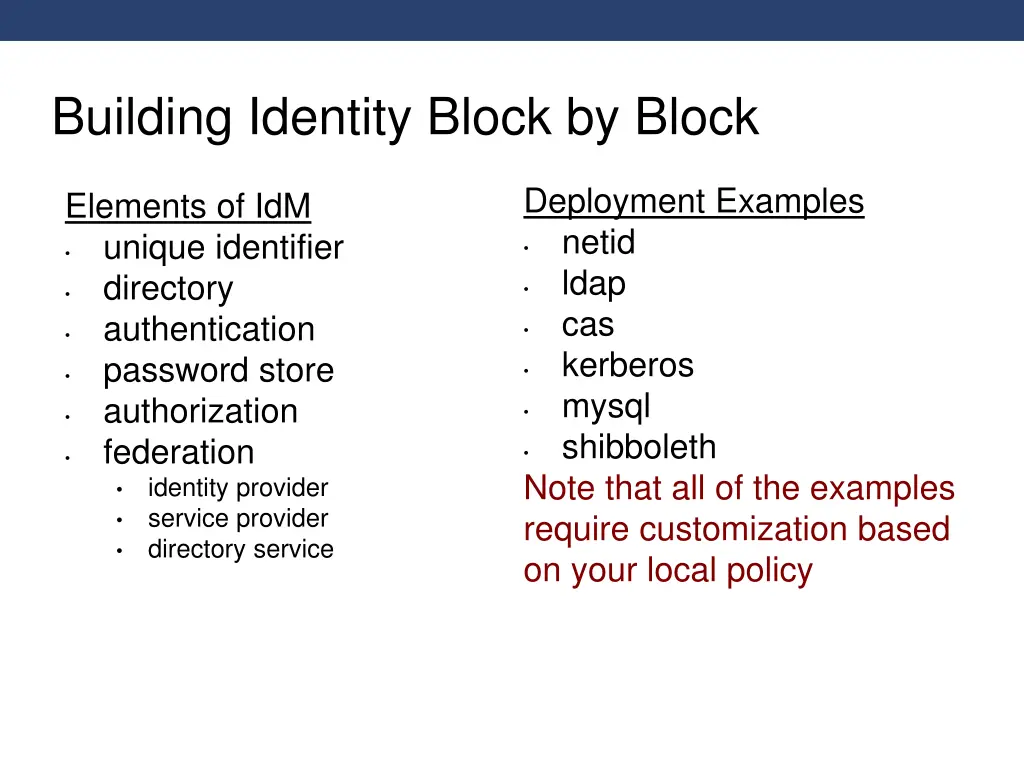building identity block by block