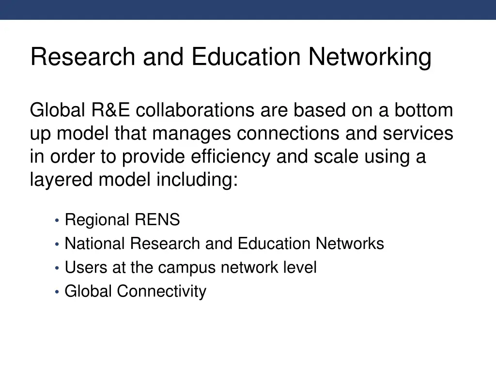 research and education networking