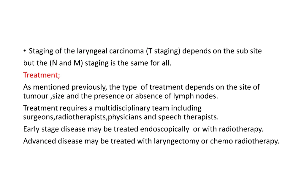 staging of the laryngeal carcinoma t staging