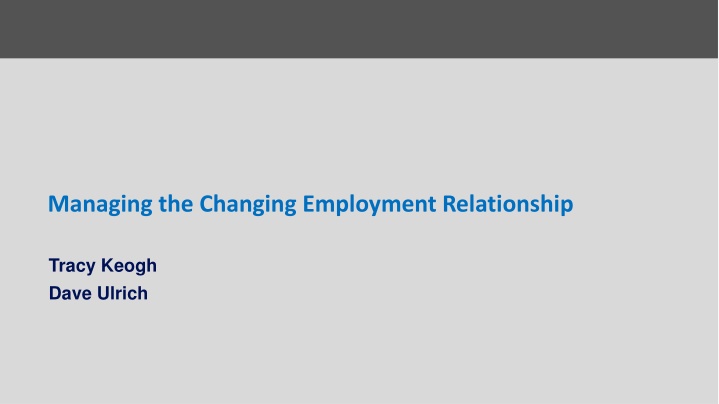managing the changing employment relationship