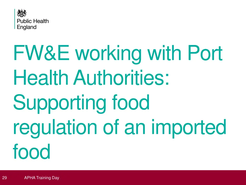 fw e working with port health authorities 1