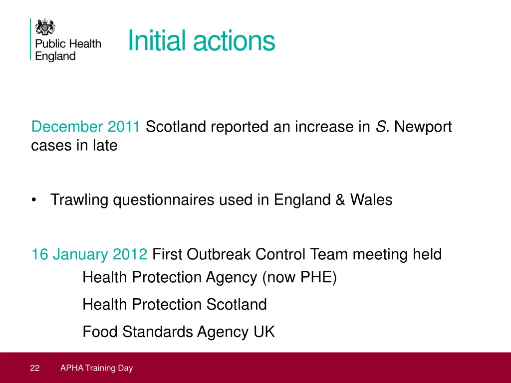initial actions