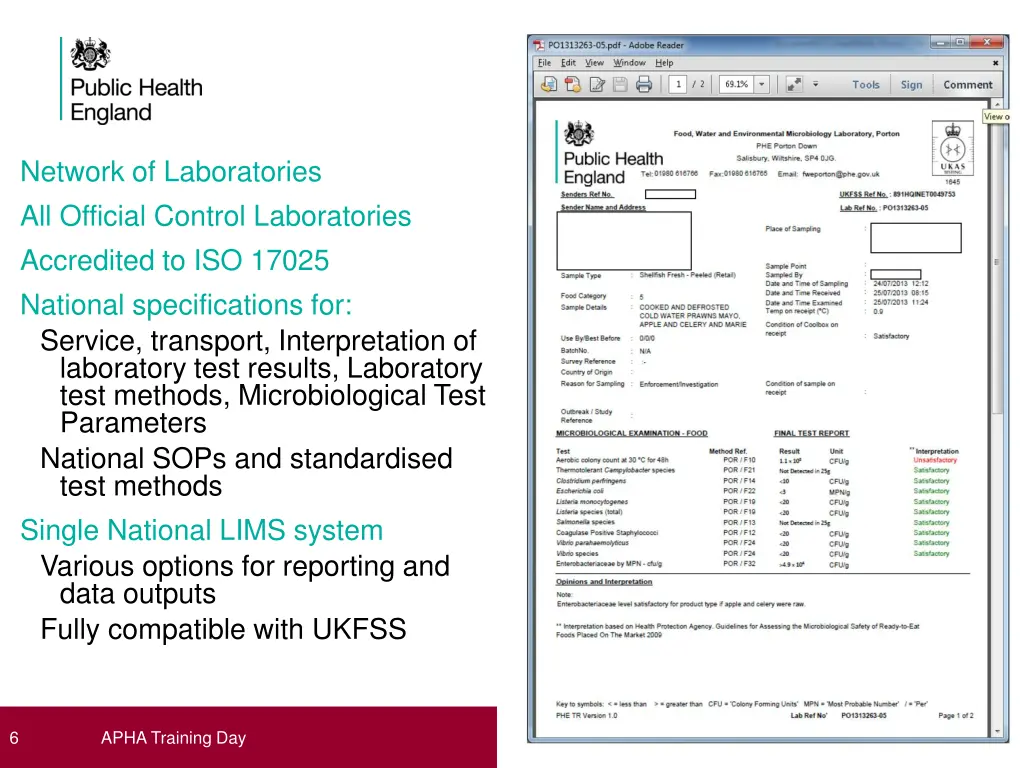 network of laboratories all official control