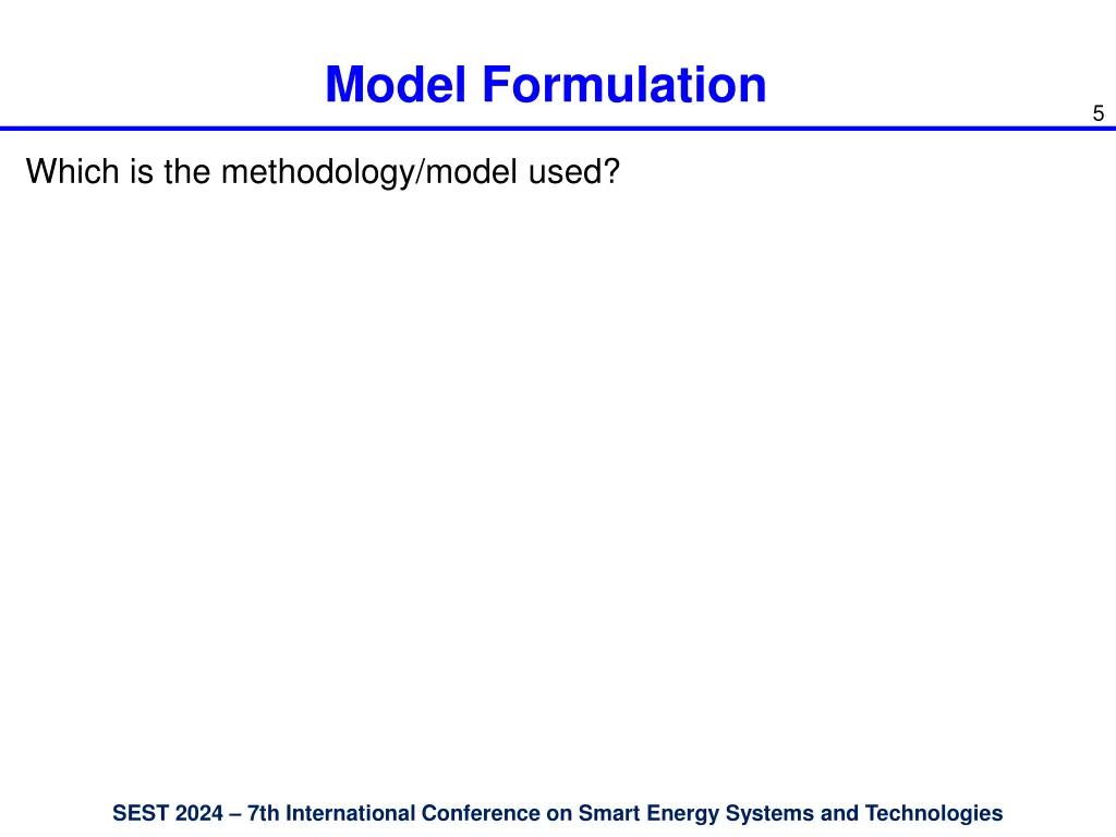model formulation