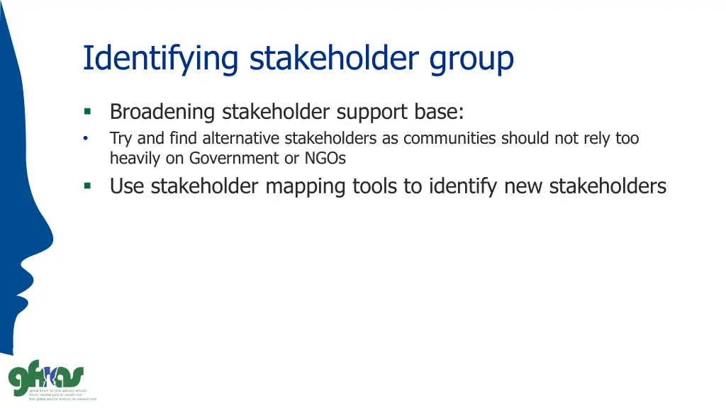 identifying stakeholder group