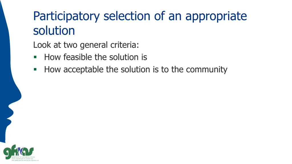 participatory selection of an appropriate