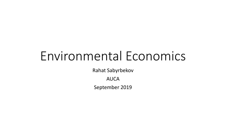 environmental economics