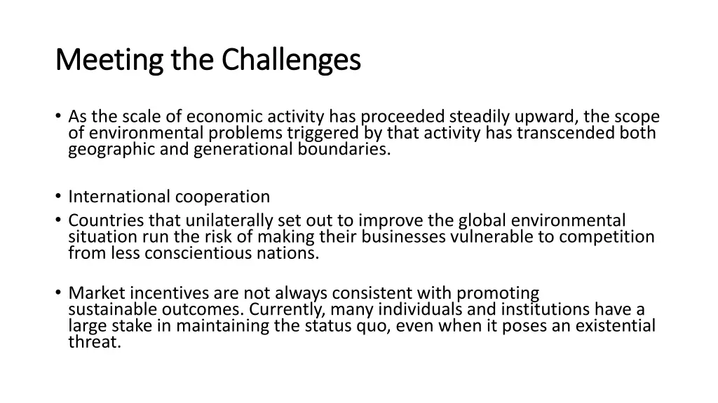 meeting the meeting the challenges