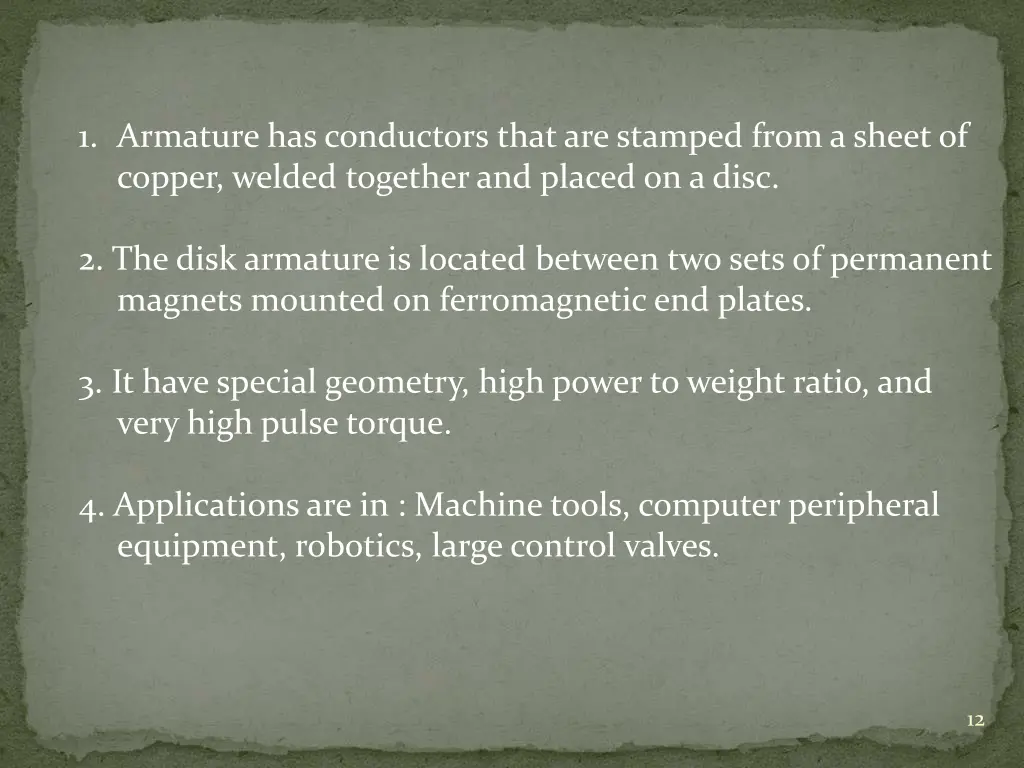 1 armature has conductors that are stamped from