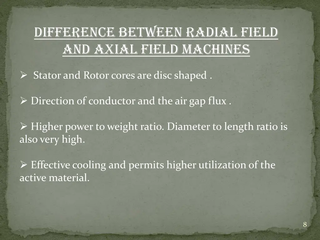 difference between radial field and axial field