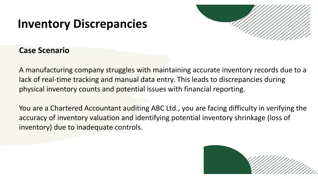inventory discrepancies