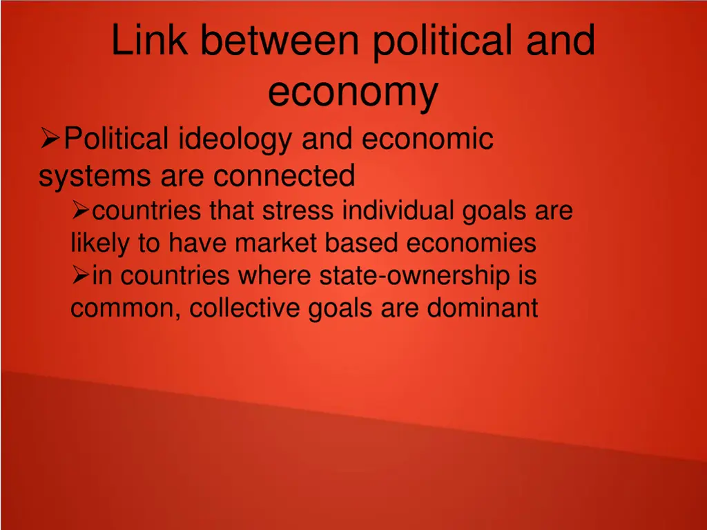 link between political and economy political