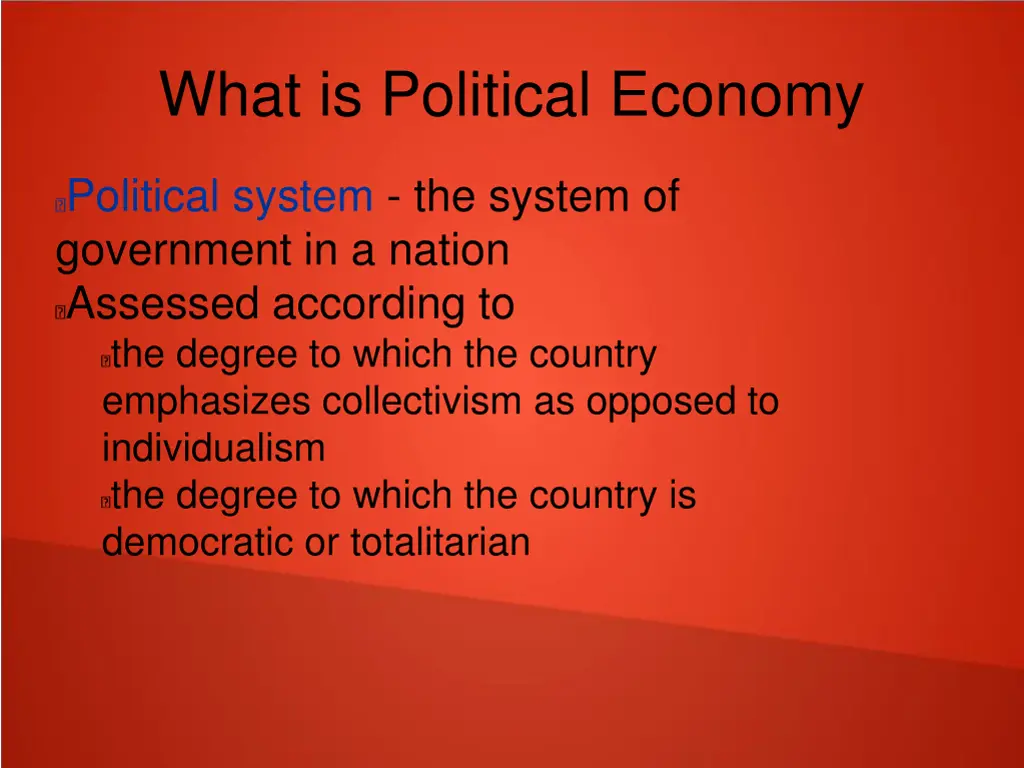 what is political economy