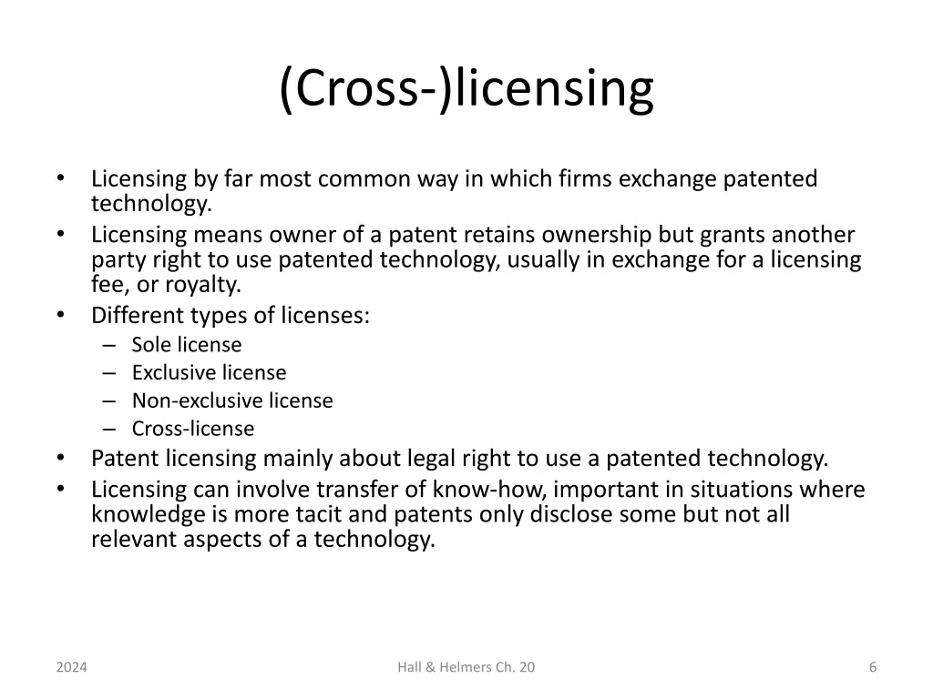cross licensing