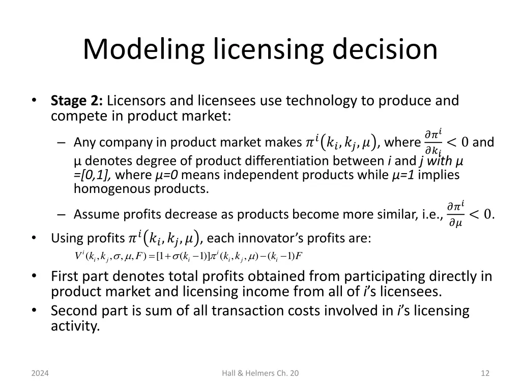 modeling licensing decision 2
