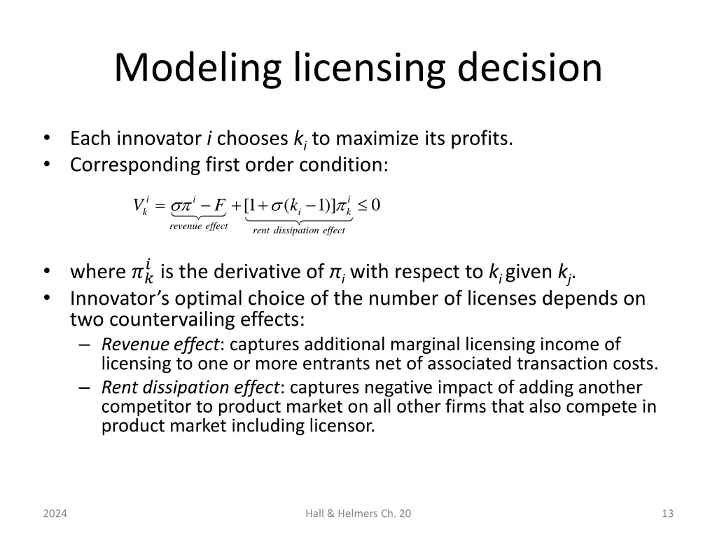 modeling licensing decision 3