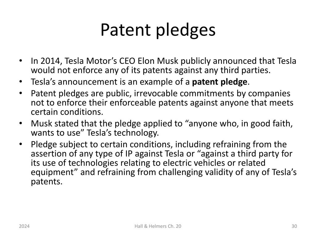 patent pledges