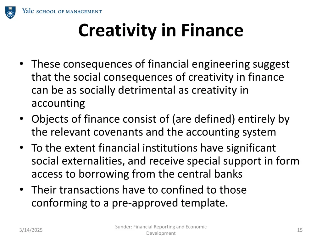 creativity in finance