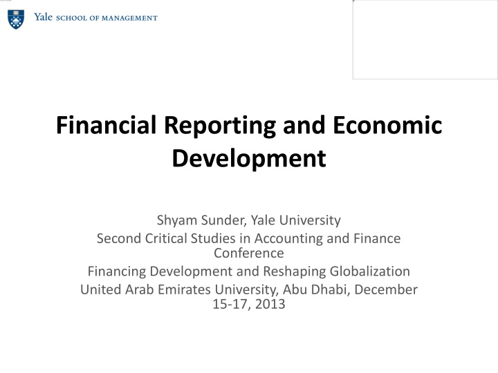 financial reporting and economic development