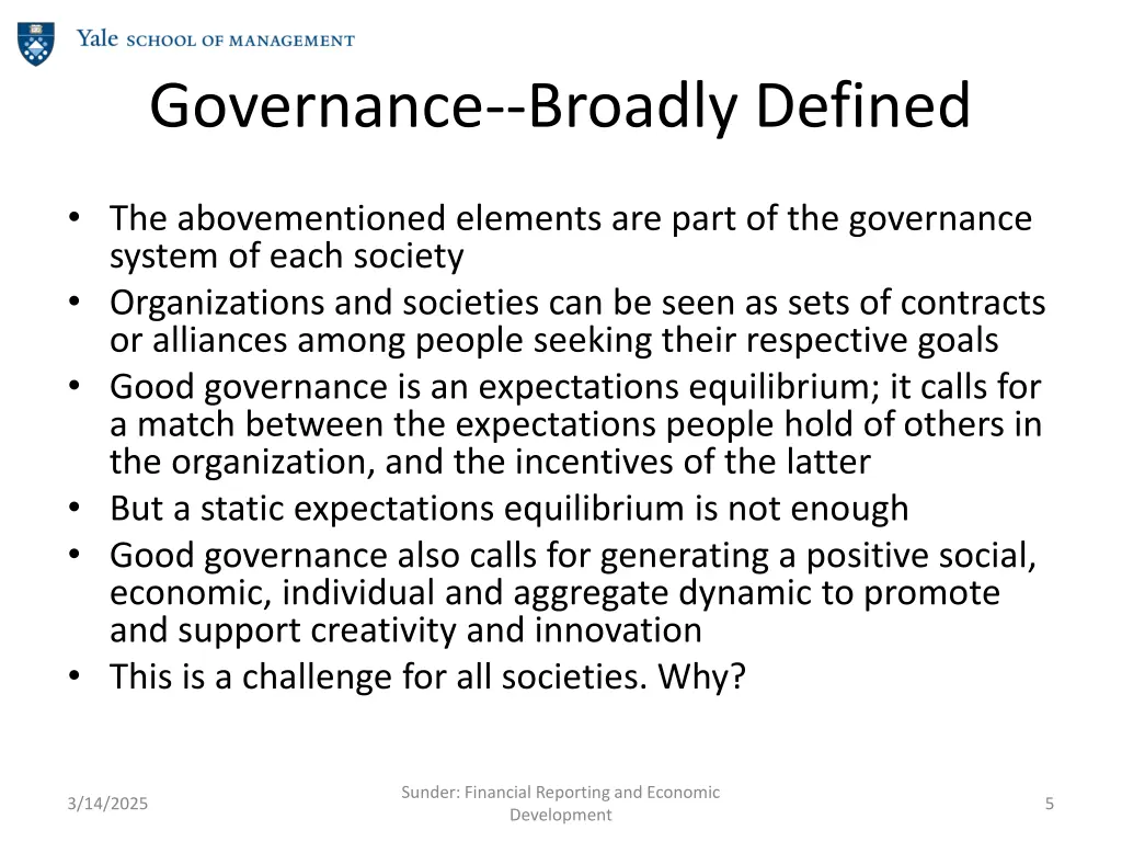 governance broadly defined