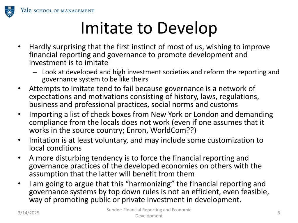 imitate to develop