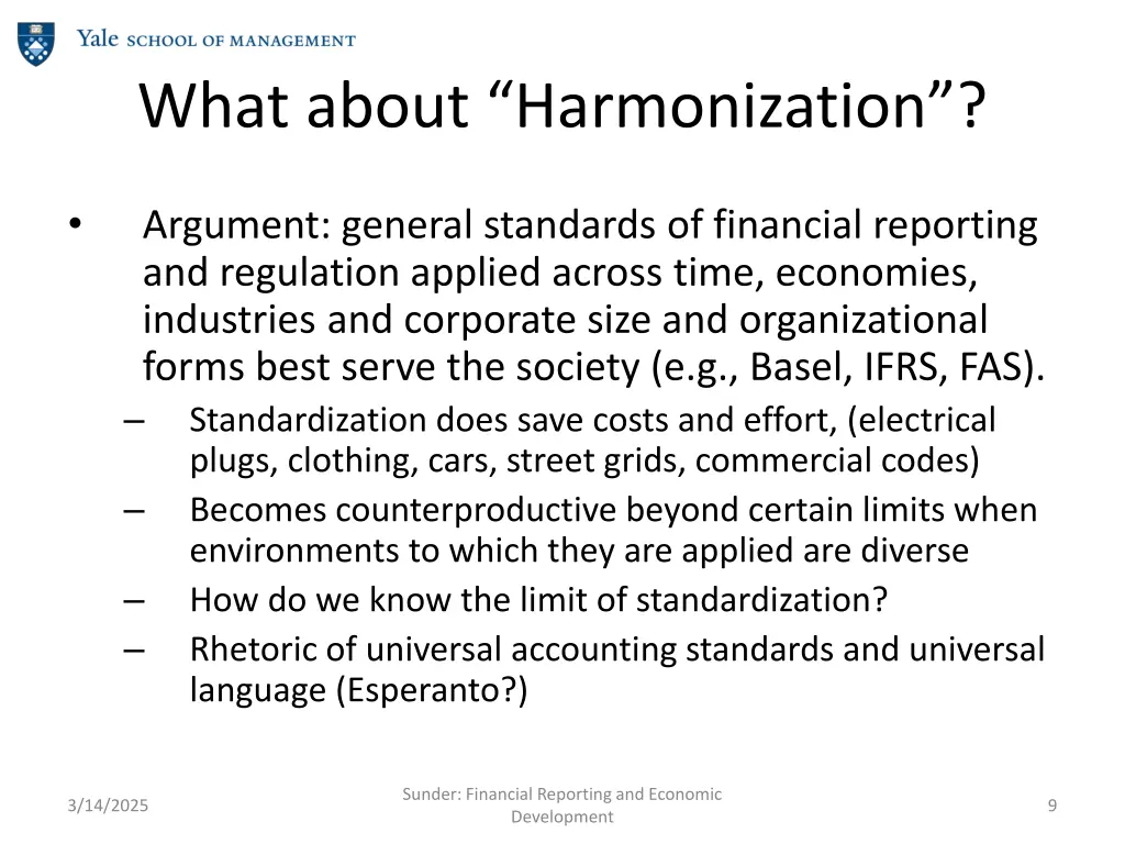 what about harmonization