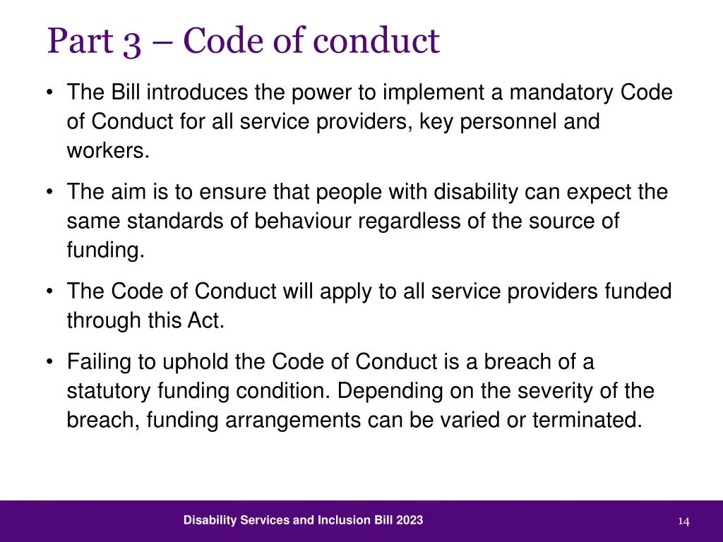 part 3 code of conduct