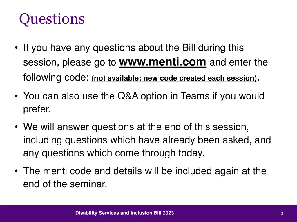 questions