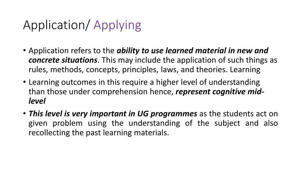 application applying