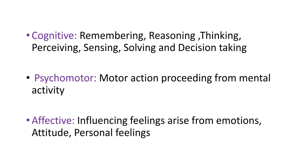 cognitive remembering reasoning thinking