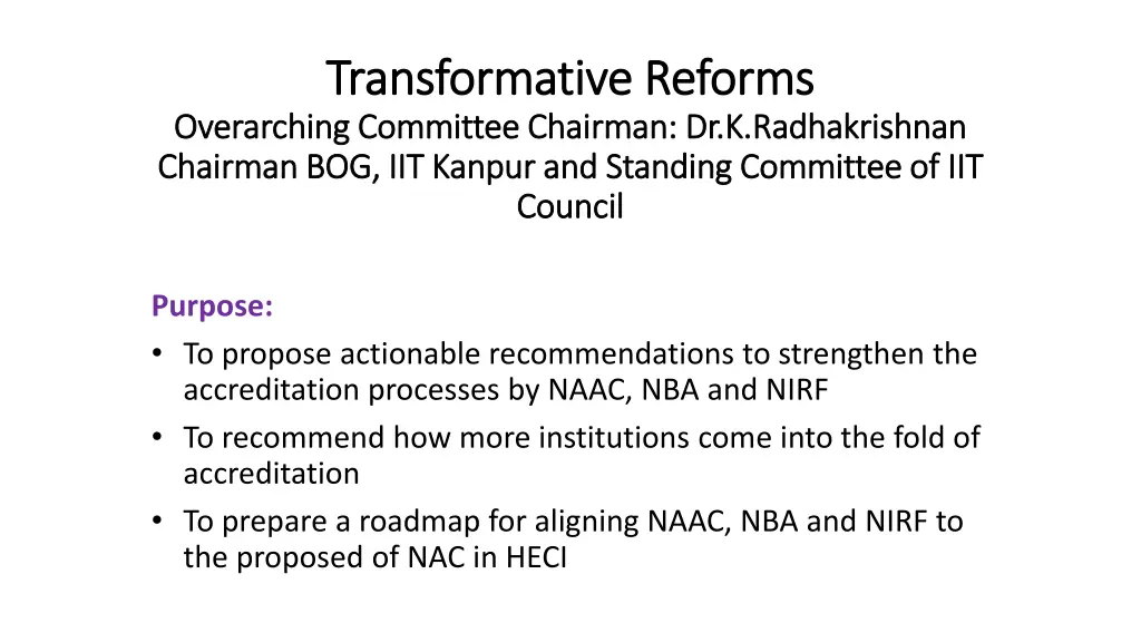 transformative reforms transformative reforms