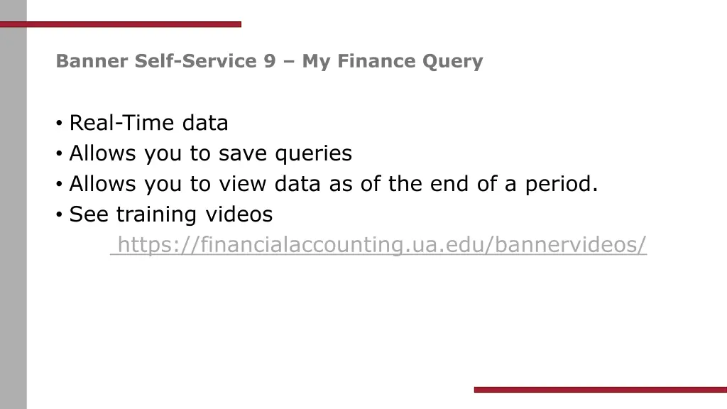 banner self service 9 my finance query