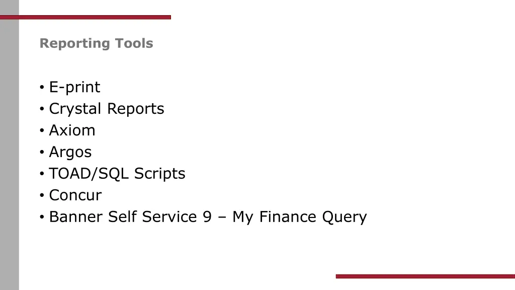reporting tools