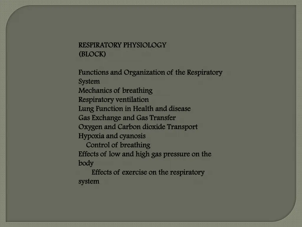 respiratory physiology respiratory physiology