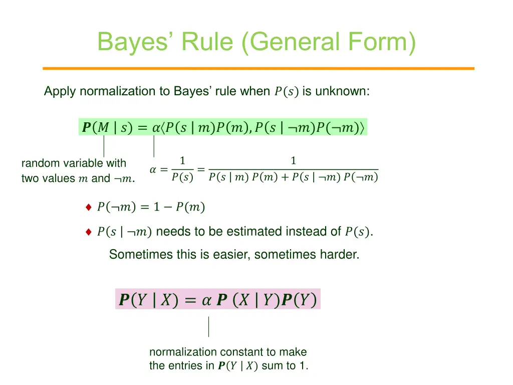 bayes rule general form