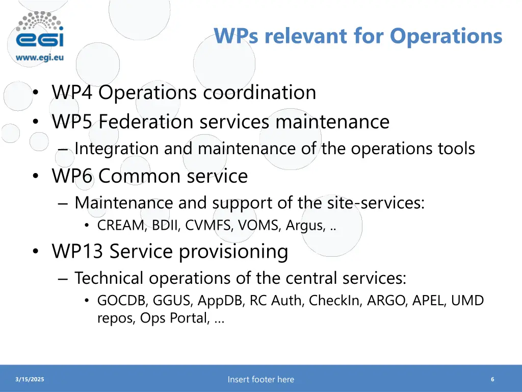 wps relevant for operations
