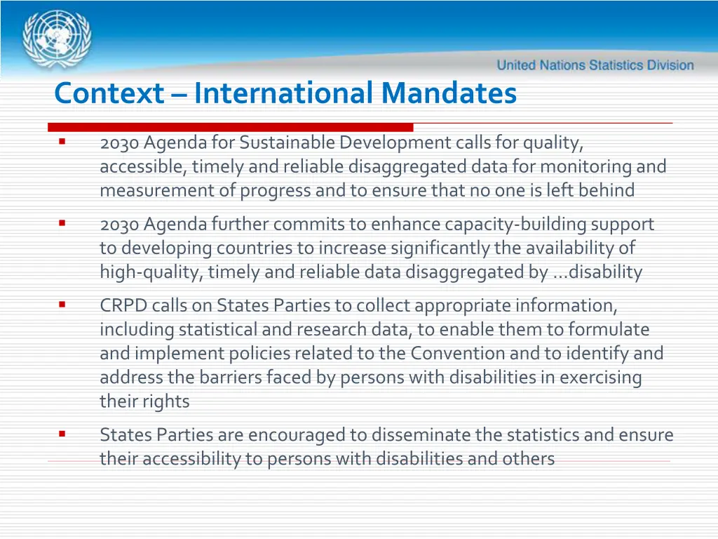 context international mandates