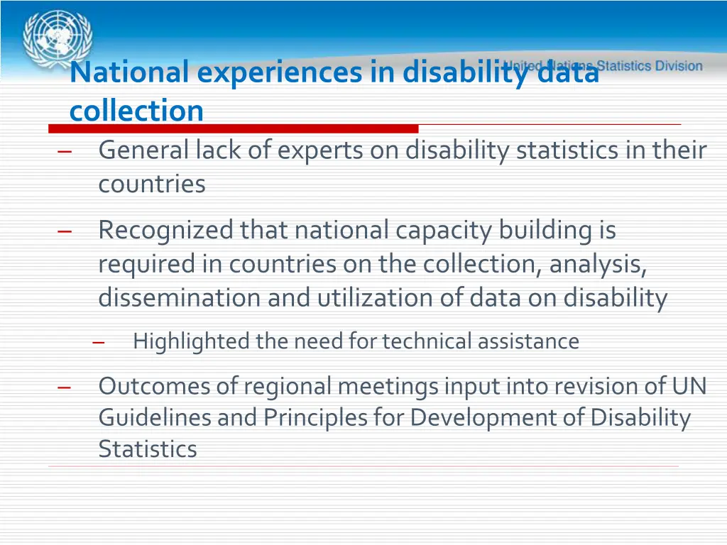 national experiences in disability data 2