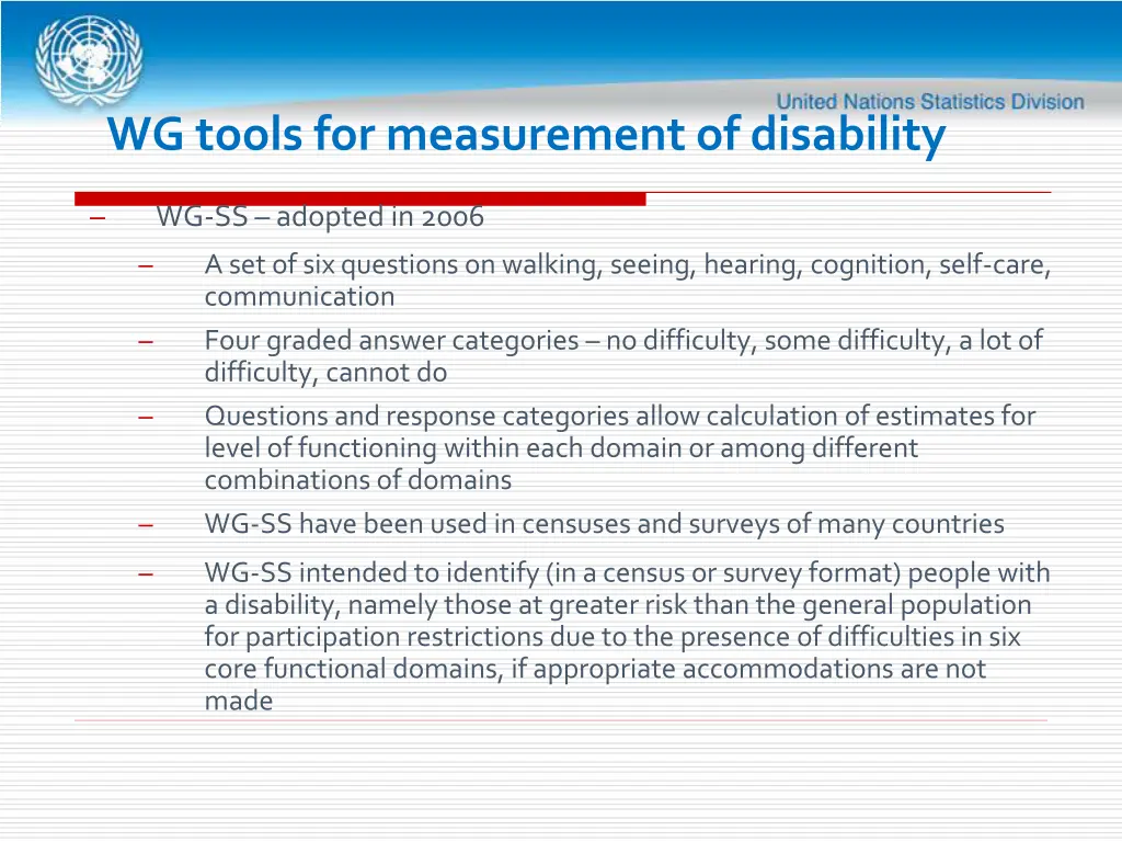 wg tools for measurement of disability 1