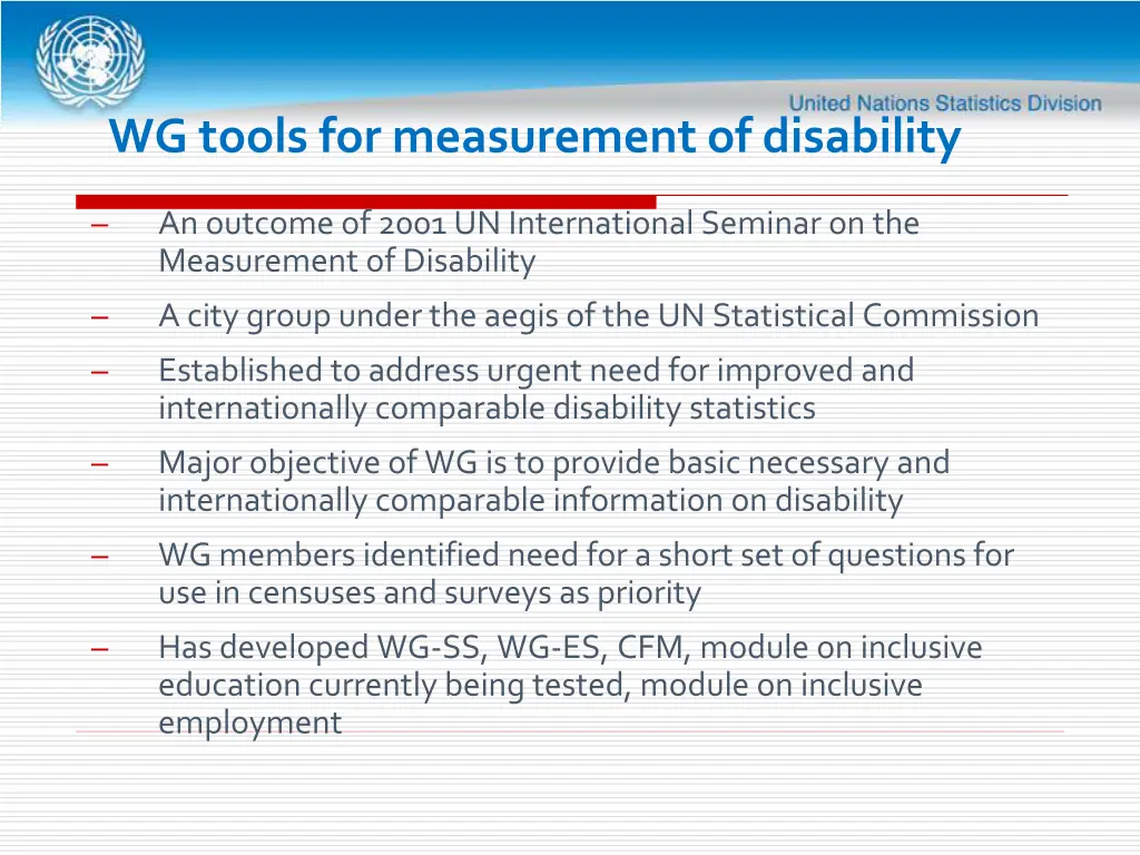 wg tools for measurement of disability
