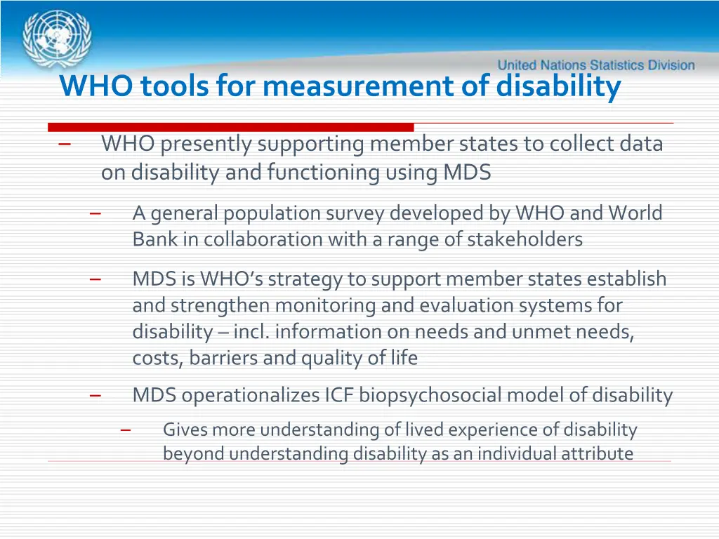 who tools for measurement of disability 1