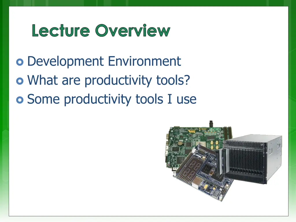 lecture overview