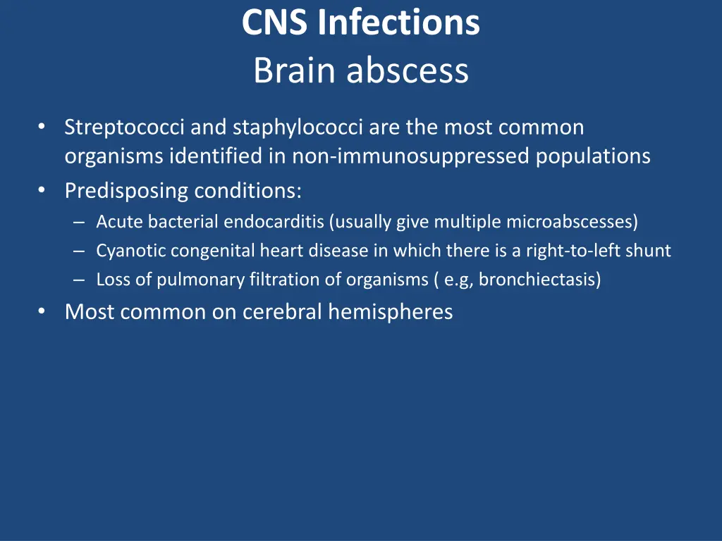 cns infections brain abscess