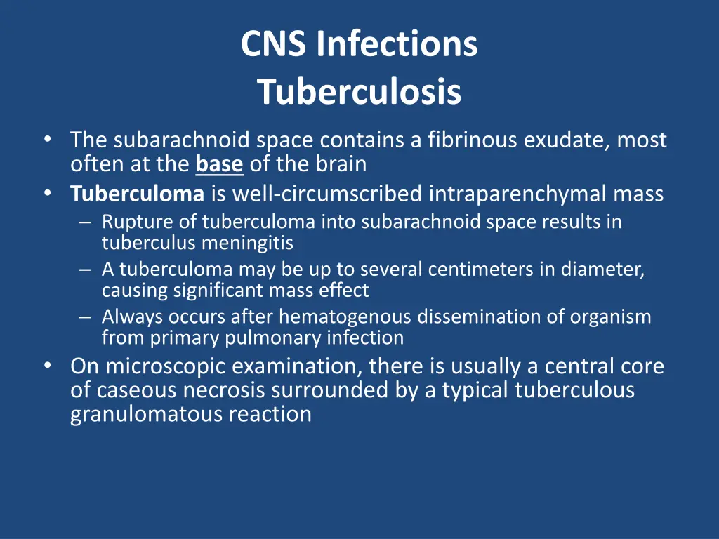 cns infections tuberculosis