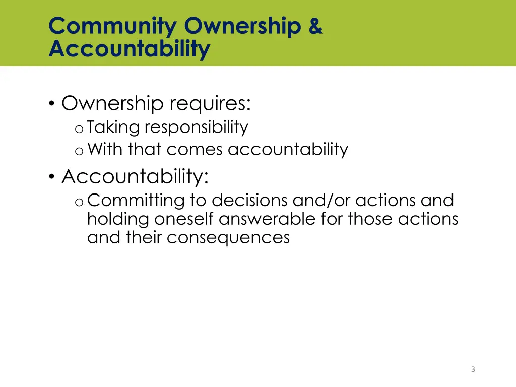 community ownership accountability