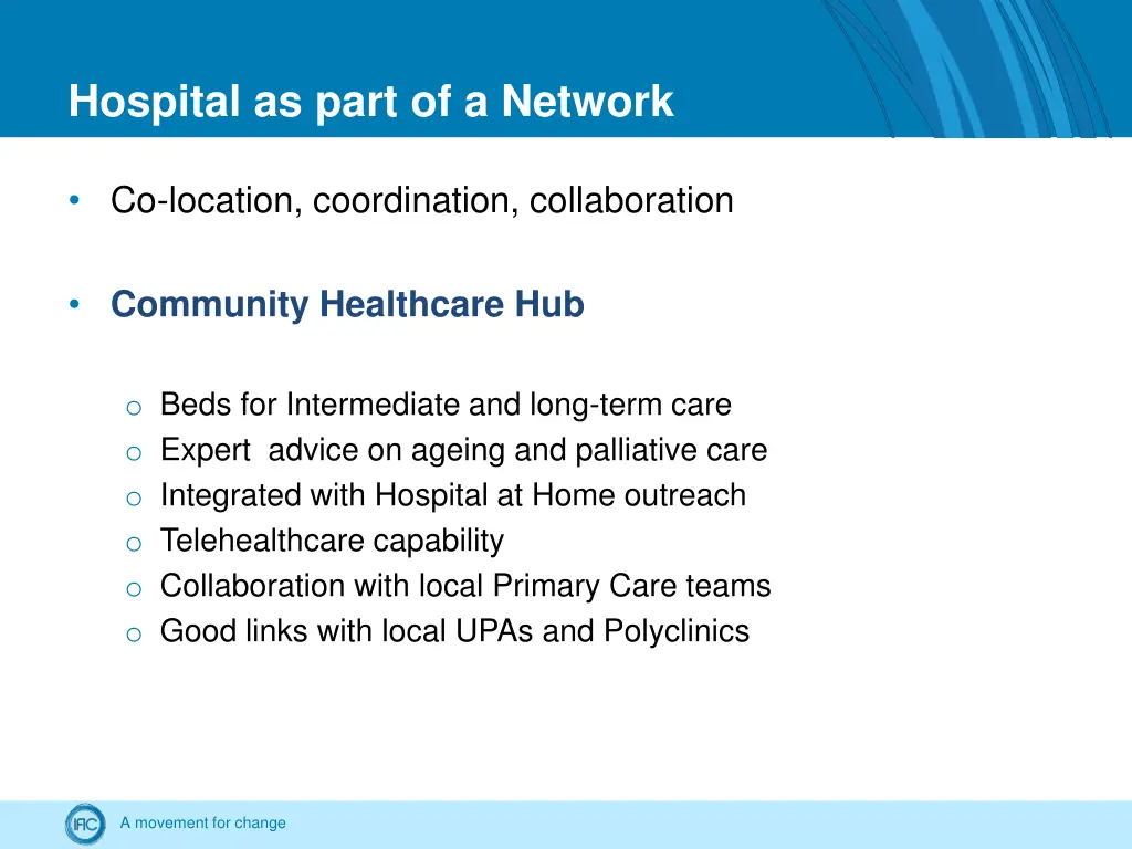 hospital as part of a network
