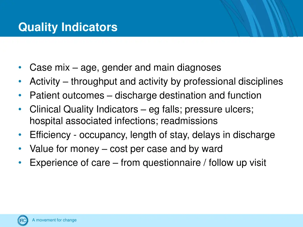 quality indicators