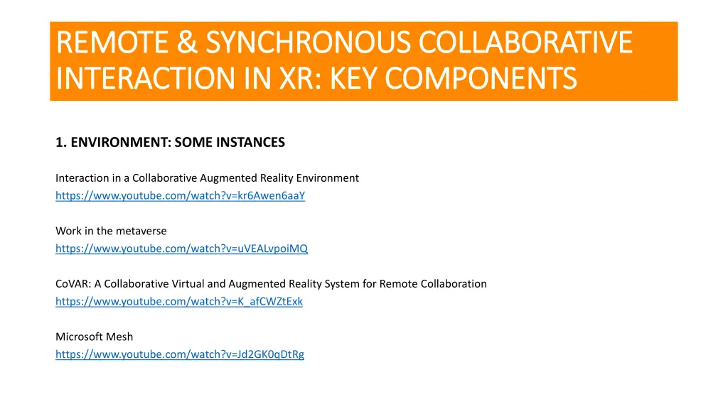 1 environment some instances